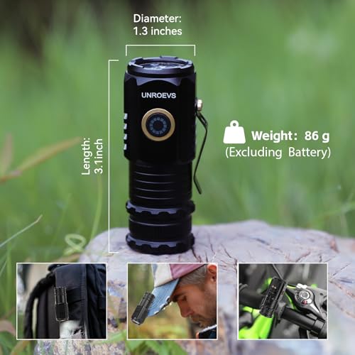 UNROEVS 24 Packs Mini Flashlights Bulk 2550 Lumens USB C Rechargeable - size: F