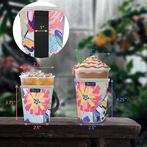 Reusable Insulated Neoprene Iced Coffee Sleeve, Hot & Cold Drink Cooler Cover for 16-32oz Cups, Compatible with Starbucks/Dunkin/McDonalds, Durable Beverage Holder for Cold Soda, Multi-Pattern Options - color: Pattern1