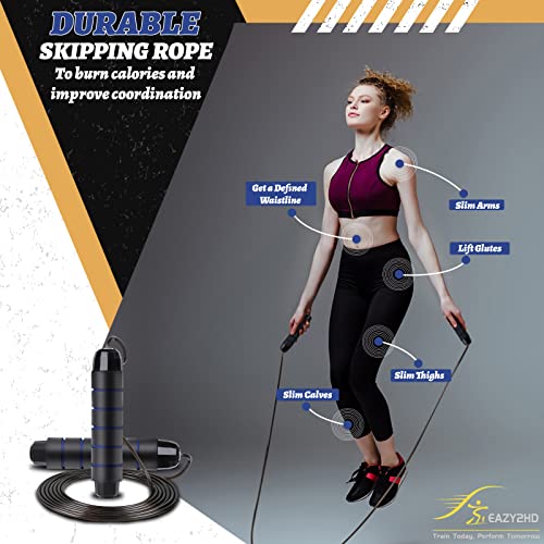 Eazy2hD Speed Agility Training Set- Agility Ladder,12 Cones, 4 Adjustable Hurdles,Parachute, Exercise Workout Equipment Boost Fitness & Increase Quick Footwork