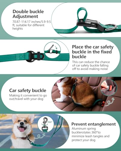 Hands Free Dog Leash, Multifunctional Crossbody Dog Leash - color: Green, size: Large-5.9-9.5ft