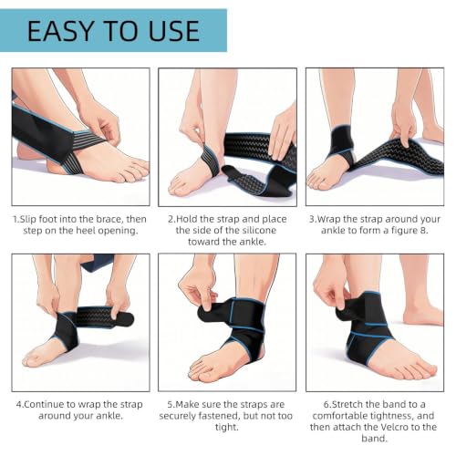 Ankle Brace Support Wrap for Women Men, 2-Pack, One Size Fits All– Blue