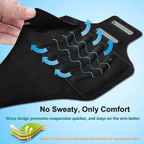 Phone Holder for Running-Karvense Phone Arm Bands w/Earphone Bag for Running&Gym& &Workout&Jogging, Cell Phone Armband for iPhone 17 Pro Max/16 Pro Max/15 Pro Max, Samsung Galaxy S Ultra/Plus- 6.9’’ - size: L: iPhone Pro Max&+/Galaxy+&U&A to 6.9''