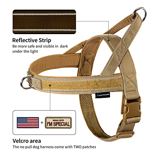 Annchwool No Pull Dog Harness with Padded Handle+5 Ft Leash(Brown-Set,S) - color: Brown Set, size: S