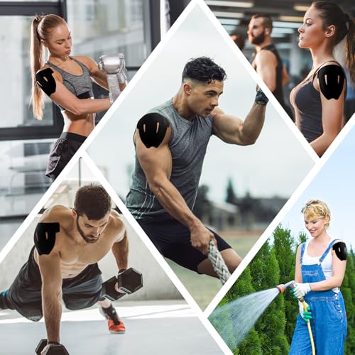 KTQUICK Precut Kinesiology Tape for Shoulders, 24 PCS, 20% Stronger, Black - color: Black, size: 24PCS