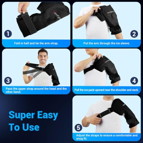 Comfytemp Shoulder Ice Pack Wrap Rotator Cuff Cold Therapy (Large/X-Large) - color: Black