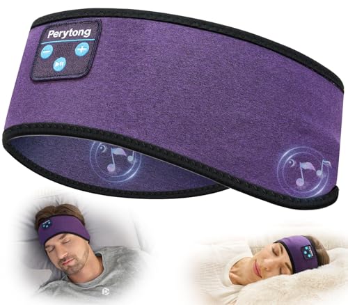 Perytong Sleep Headphones Bluetooth Headband Earphones, Wireless Sleeping Headphones Headband for Sleeping, Sports, Gifts, Workout, Jogging, Yoga, Insomnia, Air Travel, Meditation - color: HB GrapePurple