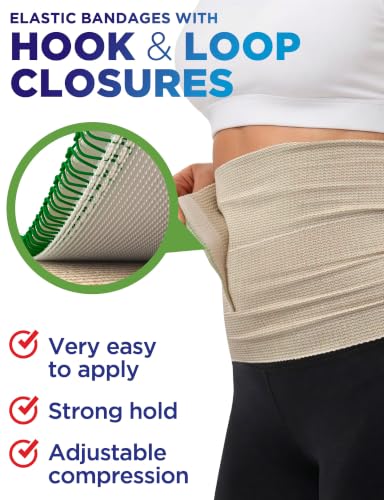 Premium Elastic Bandage Wrap - 6” (2pk) - Self-Closing Compression Bandage - size: 2 Pack, style: Elastic 6in