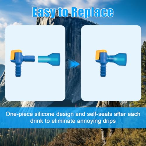 Big Bite Valve Replacement Mouthpiece Water Hydration Bladder Valve 4 Pack - color: Blue