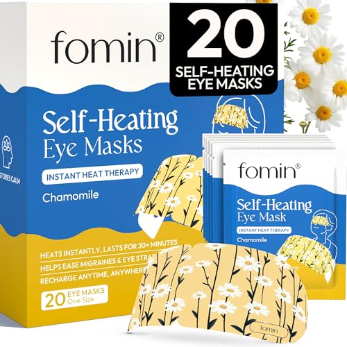 FOMIN Steam Eye Mask (20 Pack) Chamomile Warm Compress - for Dry Eyes - Spa - color: Chamomile
