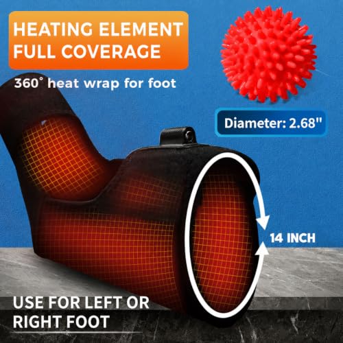sticro Foot Heating Pad for Ankle Achilles Heel with Massage Ball - color: Black