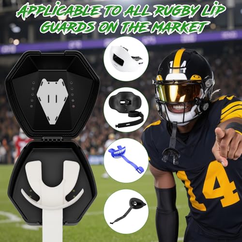 ARGOMAX Mouthguard Case with Clip for Football and Lacrosse, Black+White