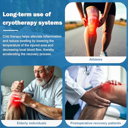 Portable Ice Therapy Machine for Post-Operative Recovery,Knee Pain,Sports Injuries,Swelling,Timer Remote Control Cold Therapy Device Full Knee Brace with Silent Pump