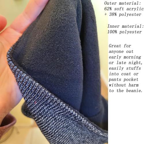 Reflective Beanie Hat High Visibility Warm Winter Loop Knit Cap Gifts for Women Men - color: 2 Pack
