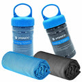 YQXCC 2 Pack Cooling Towels (47"x12"), Ice Cool Towel for Neck & Face - color: Light Blue+dark Gray