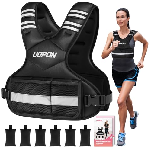 Adjustable Weighted Vest Women, 6-12 Lb Ruck Vest with 6 Ironsand weights - color: Black, size: 6-12 Lbs