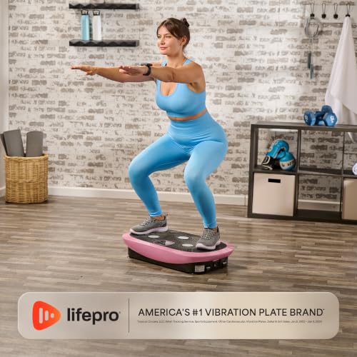 Lifepro Rumblex 4D Vibration Plate Exercise Machine with 7 Training Modes - color: Pink, size: Plus