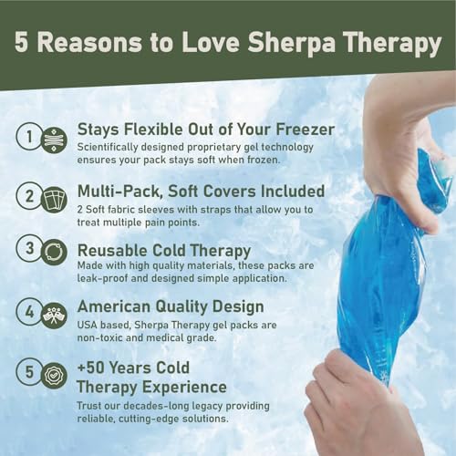 Flexible Cold Gel Pack with Straps, 9.5" x 4.5", 4 Pack - style: ColdWithStrap