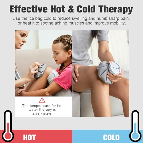 Ice Packs for Injuries Reusable, 3 Sizes, Gray - color: Gray