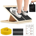 Calf Stretch Board - Incline Board, Slant Boards for Exercise, Squats Calf Stretcher, 300lbs Wooden Incline Wedge, Stretcher for Squats with Loop Band & 2 Sand Papers, Calf-Stretch Boards for Knees