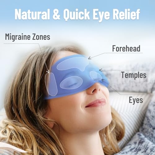 Cooling Eye Mask for Puffy Eyes, Ice Eye Pack After Surgery Relief - Reuable Cold Compress for Dry Eye - Comfortable Perfect Fit Gel Sleep Mask, Deep Blue of 3D - color: Deep Blue of 3d