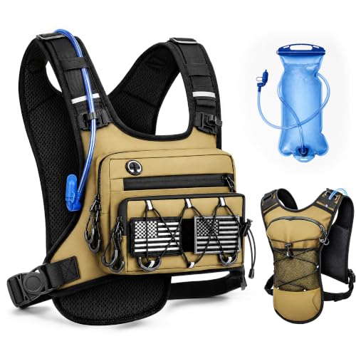 Running Vest Water Backpack with 2L Leak-Proof Bladder for Men & Women - color: Khaki