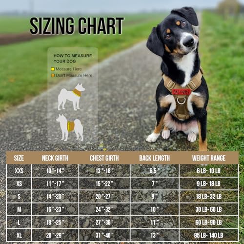 OneTigris Tactical Dog Harness with Handle No-Pull Adjustable for Small Dog - color: Brown, size: XX-Small