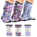 Viasox 3 Pack Compression Socks Women & Men, Circulation Support, 12-15mmHg Neuropathy, Flower Power, L - color: Flower Power, size: Large