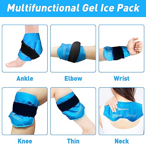 RelaxCoo Ankle Ice Pack Wrap for Swelling, Reusable Gel Ice Pack for Ankle Injuries, Cold Compress Therapy for Foot Pain Relief, Achilles Tendonitis, Plantar Fasciitis, Sprains - style: BLUE 1 PACK