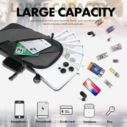 Armband Cell Phone Holder for Running,Crossbody Shoulder Holsters Bag with Arm Band for Women Men Kids,iPhone 15 14 13 12 11 Pro Max Xs Xr 8 7 6S 6 Plus SE Mini Galaxy Workout Walking Gym Arm Bags - color: Gray