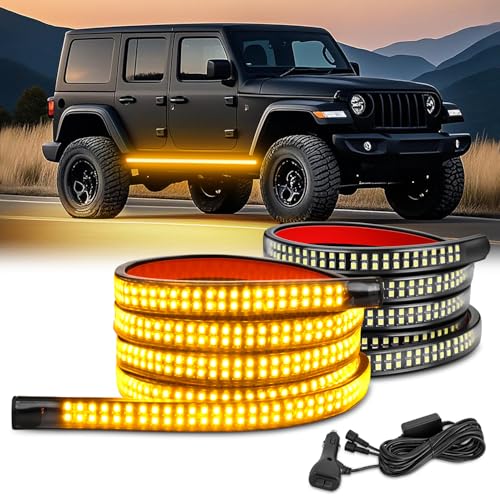 Nilight 2PCS 70 Inch Running Board LED Lights Strip Amber for Truck - color: Amber
