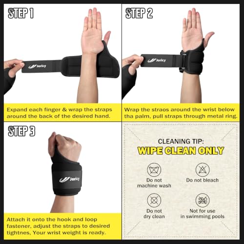 Wrist Weights with Thumb Loops Lock for Men Women Weighted Gloves - color: Black, size: 2.5 lb Each (5 LBS Total)