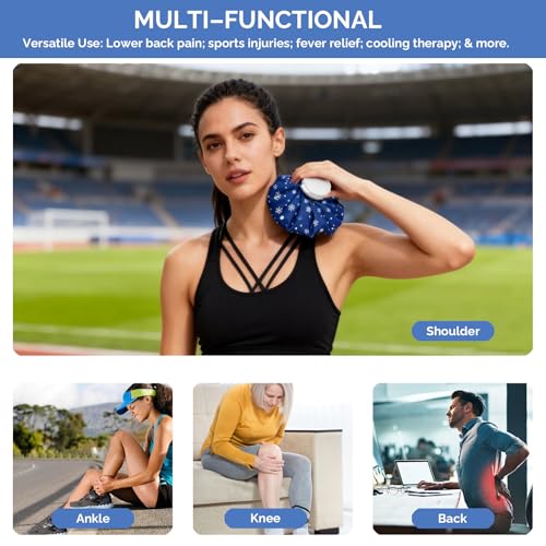 Reusable Ice Pack for Injuries, Snowflake Design Hot & Cold Therapy Pack, Leak-Proof Cold Bag for First Aid, Sports & Home Use,(6 in + 9 in + 11 in) (Set with Wrap) - size: 6 in + 9in+ 11 in