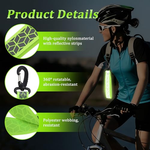 12 Pack Safety Night Reflector Pendants, Clip On Reflective Keychain and Backpack Reflector for Night Walking, Running, Cycling and Outdoor Low Light Activities