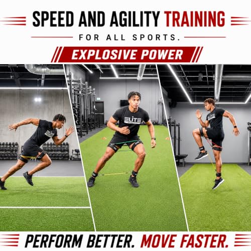 Speed & Agility Training Bands – Leg Resistance Bands Set with Thigh & Ankle Straps, 10 Resistance Bands, Carry Bag for Soccer, Football, Basketball, Boxing & All Sports Training