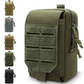 Molle Phone Pouch, 2 Piece 1000D Laser-Cut Tactical Small Molle Admin Pouch, Hook & Loop Heavy Duty Belt Molle Pouches for Belt Backpack Vest - color: 1 Piece Green