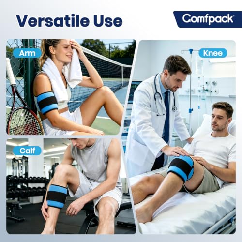 Comfpack Wrist Ice Pack Wrap for Carpal Tunnel Relief, 45-Min Cold Therapy - color: Blue