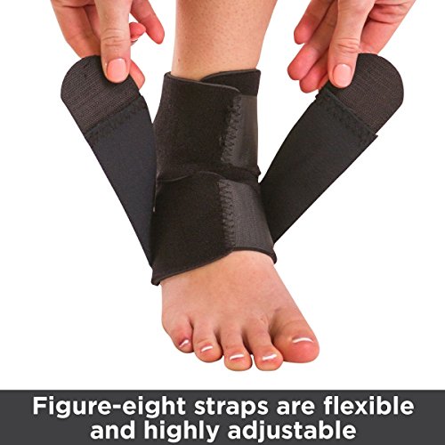 BraceAbility Neoprene Water-Resistant Ankle Brace | Compression Foot Wrap for Swimming, Running, Surfing, Diving, Exercise, Athletic Support & Protection, Sprains, Tendonitis and PTTD Pain (L/XL) - size: Large/X-Large (Pack of 1)