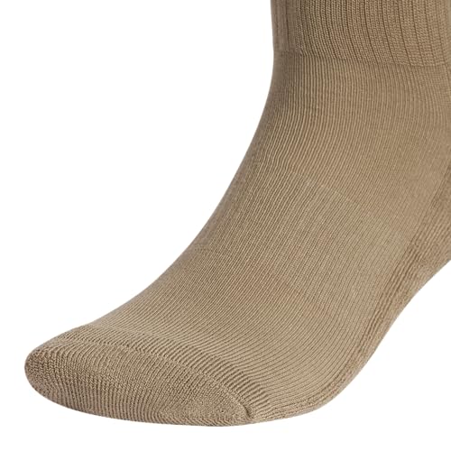 adidas Men's Athletic Cushioned Quarter Ankle Socks 6 Pairs - color: Khaki Six/White/Crystal Linen Beige, size: Medium