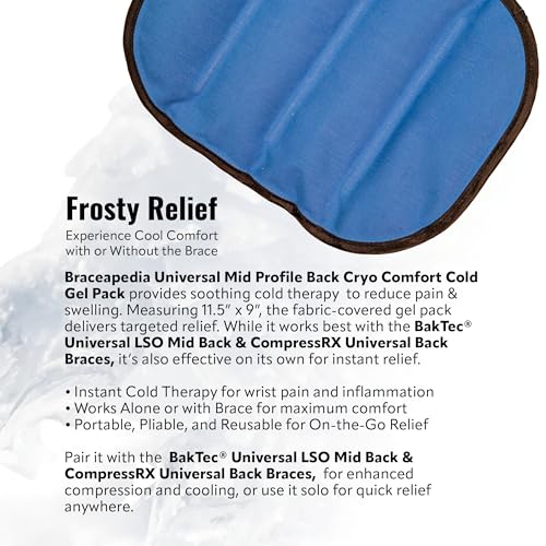 Mid Back Cryo Comfort Cold Gel Pack, Reusable Ice Pack - size: Medium