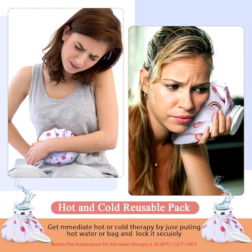 Nuanchu 3 Pcs Reusable Ice Bags for Injuries Hot Cold Pack, Boho Rainbow - style: Boho Rainbow