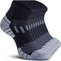Compression Ankle Socks - Cozy Cushioned Hiking Running for Men Women - Thick Warm Durable - color: Black, size: Large