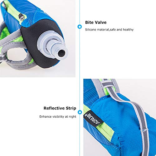 AONIJIE Running Water Bottle Handheld Hydration Pack with 500ml Soft Flask - color: Blue