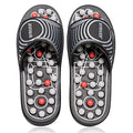 BYRIVER Foot Reflexology Tools Pressure Point Massage Mat Slippers Slides Sandals Shoes, Back Knee Feet Arch Heel Pain Tension Relief Products, Relaxation Gifts for Mom Dad Parents(02L) - color: Black Spring Slippers, size: L-Men(9.5-10.5)