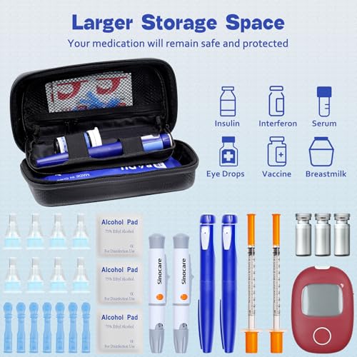 Insulin Cooler Travel Case TSA Approved Diabetic Care Medicine Cooling Bag - color: Purple