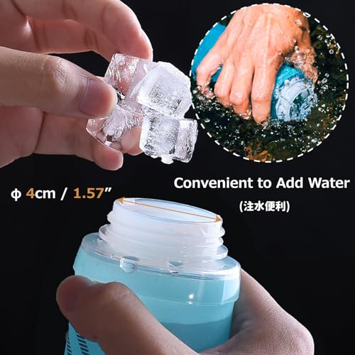Azarxis TPU Soft Flask Collapsible Water Bottle Running Folding Gel Water Reservoir Handheld for Hydration Pack Hiking Cycling Climbing Jogging Marathon Trail Race - color: #02 Blue - 500 ml - 1-pack