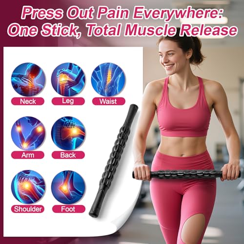 ZanLLW Lymphatic Drainage Massager, Massage Roller, Muscle Roller Stick, Cellulite Massage Tool, Fascia Release Tools, Neck Massager Roller, Lipo Roller for Legs, Calf, Thigh, Sore Muscle Recovery