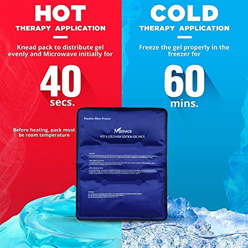 Medvice Reusable Hot and Cold Ice Packs for Injuries - Large (No Straps)