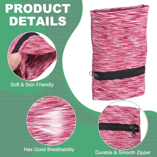 uxcell Wrist Pouch Wrist Wallet Sports Wristband Wallet with Zipper Pocket for Running Jogging Cycling Yoga - color: Red