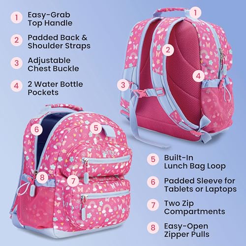 Bentgo Kids Print Durable & Water-Resistant Backpack - color: Rainbows, size: Kids Medium