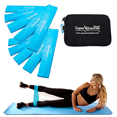 Mini Loop Bands 14x3 in, Latex Free, 3/5/10 Pack Sets - color: m. Sky Blue MEDIUM+ Loop Band 10 Pack